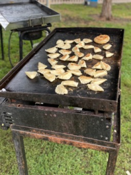 Pierogis on the grill